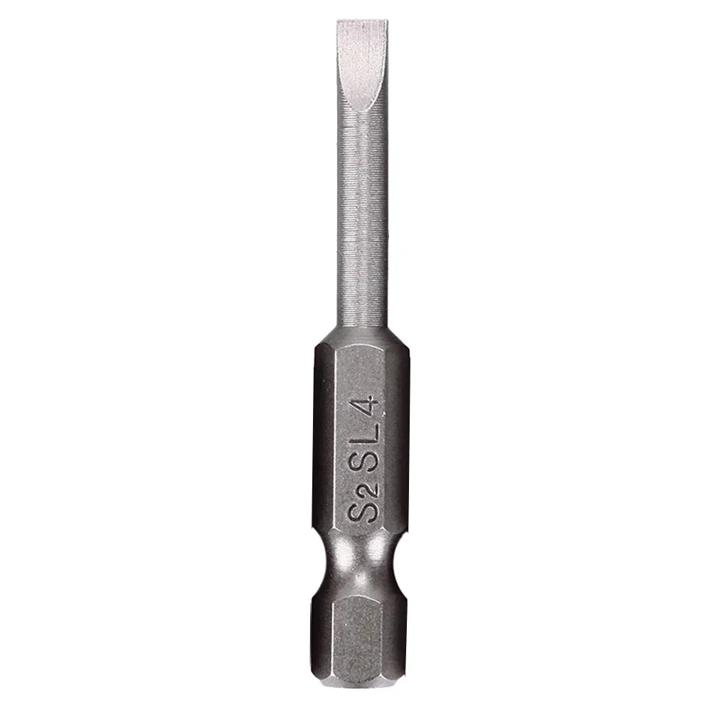 Slotted Tip Screwdriver Bit Replacement Alloy Steel 1pc 2.0-6.0mm Electric Drills Flat Head Hand Tools Portable 50mm