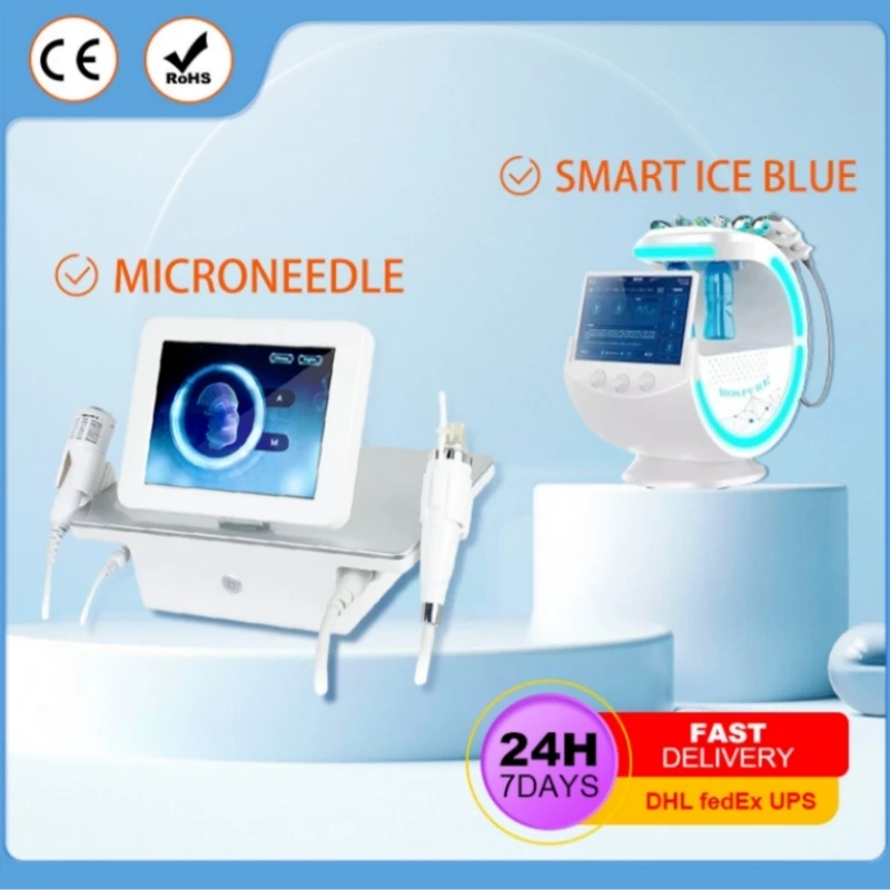 Machine de beauté qualifiée ale multifonction Hydro DermDelhi, 7 en 1, système intelligent de gestion de la peau bleu glacier, livres profonds, le plus récent