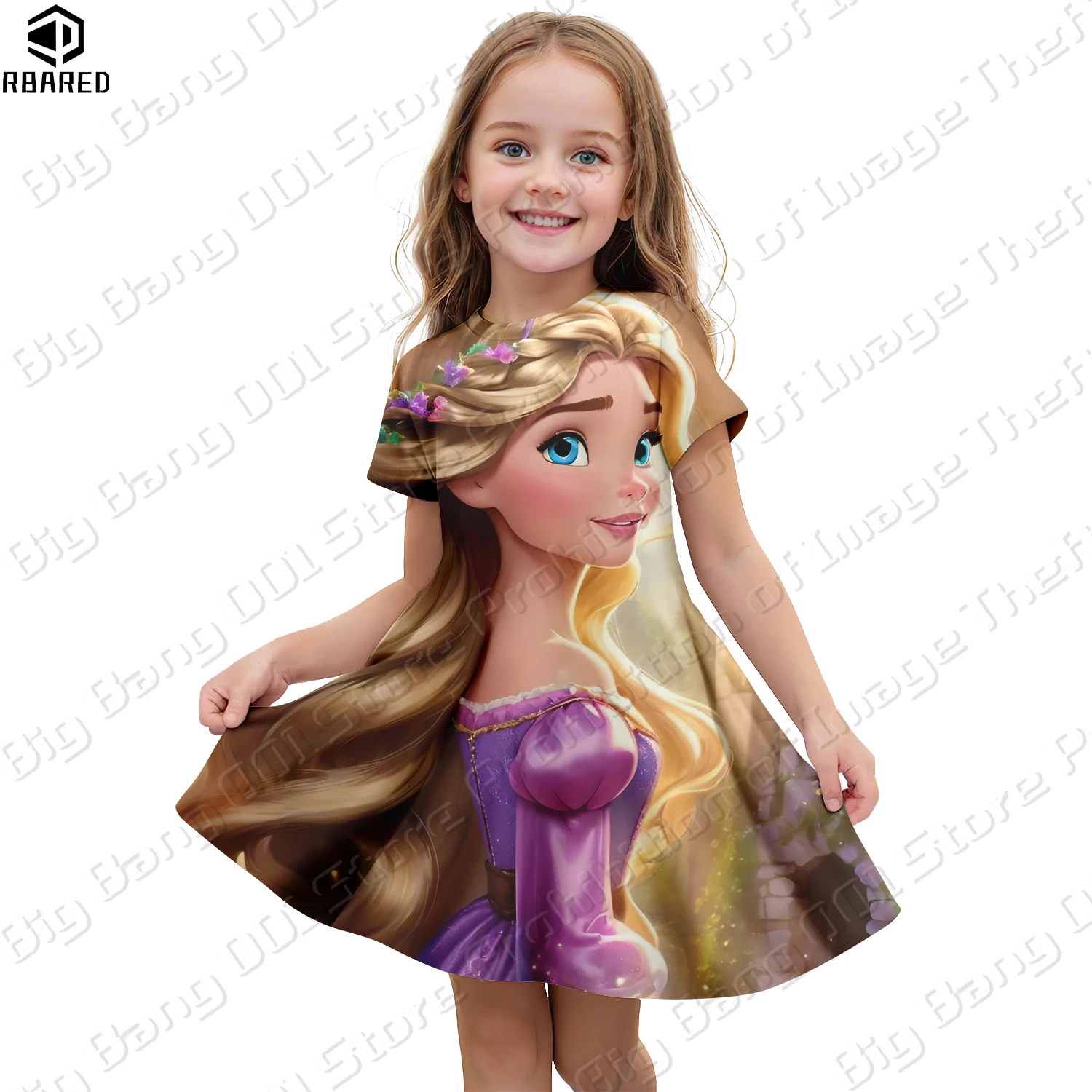 Tangled Girls Elegant Dresses Rapunzel Girls Dress Baby Summer Clothes Girl Kid's Dress Sundress Unicorn 2024 Kids Clothes Party