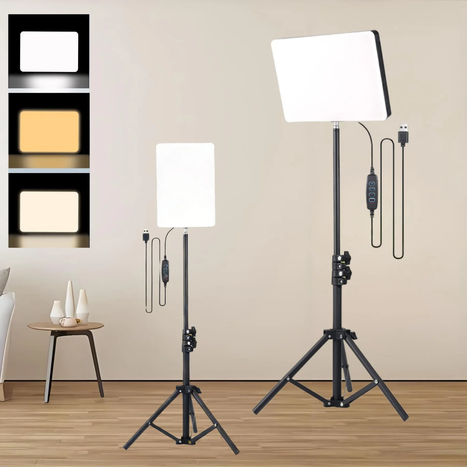 10-Inch Ultra-Thin Ring Light Kit with 3-Color Adjustable Lighting & 110CM Tripod