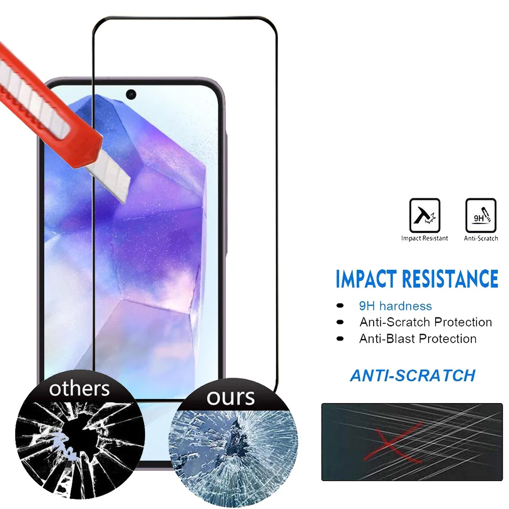 Cristal templado Para Samsung Samsung A55 A35 A25 A15 Película Samsung S24 Ultra Protector Pantalla Samsung Galaxy A54 A34 A24 A14 Película Frontal