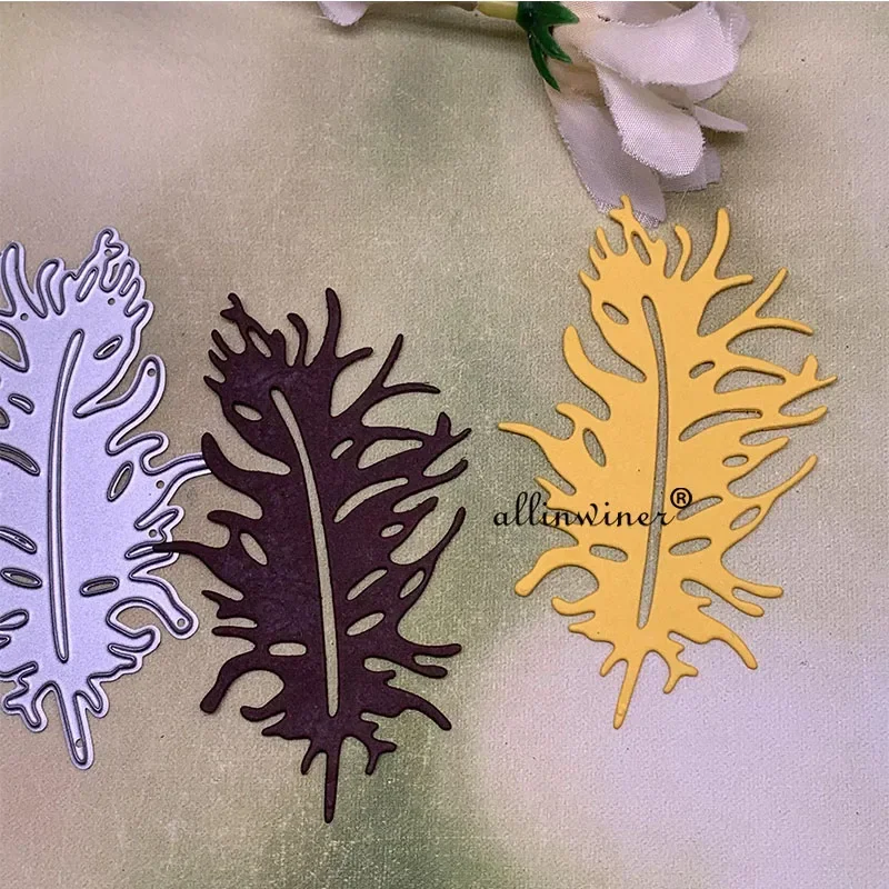 Feather leaf decoration Metal Cutting Dies Stencils Die Cut for DIY Scrapbooking Album Paper Card Embossing