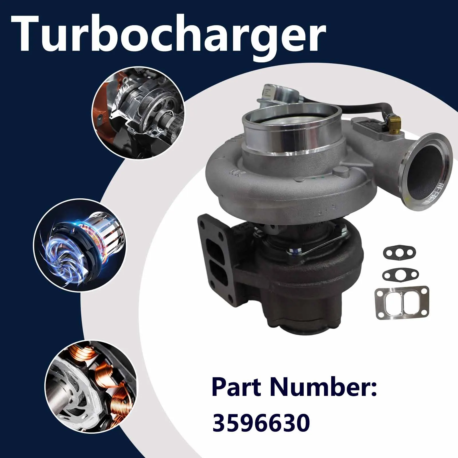 Turbo HX35W Turbocharge 3596630 3596633 4035038 For Hyundai HL760-7 R760 Wheel Loader R290LC-7 Excavator