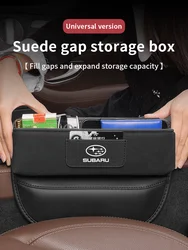 Car Leather Seat Crevice Slot Chamois Fur Storage Box For Subaru Brz Ascent Forester Impreza Legacy Outback WRX XV Accessories