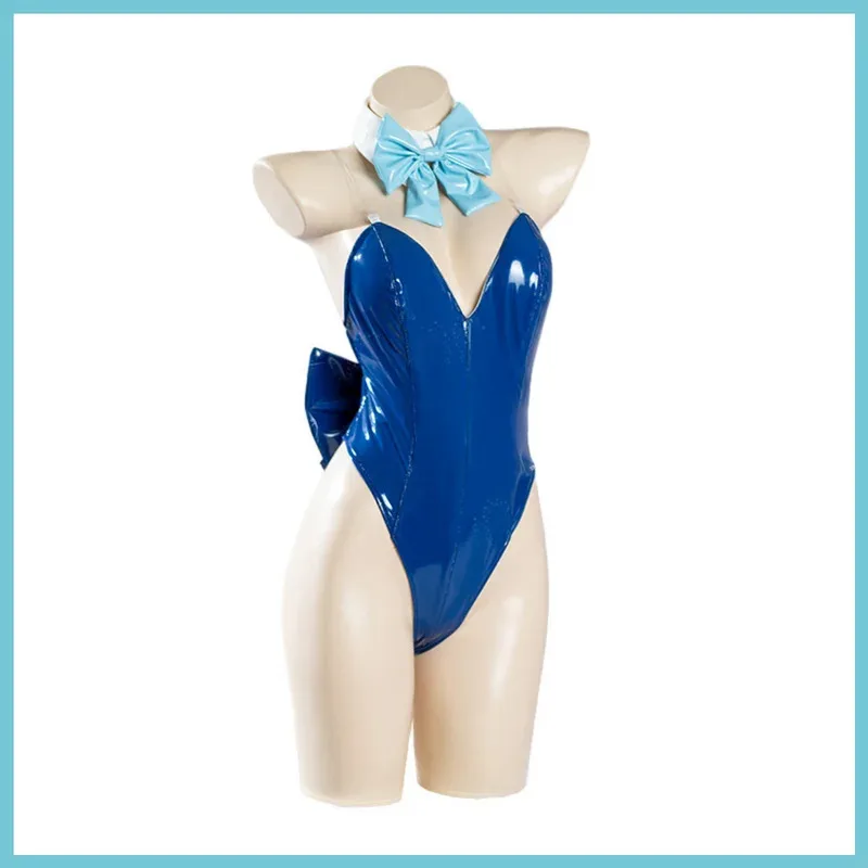 CyGame Blue Archive The Animation Asuma Toki Strój Cosplay Peruka Strój Króliczka Kombinezon PU Strój Kąpielowy Kobieta Sexy Strój Plażowy Bikini Se