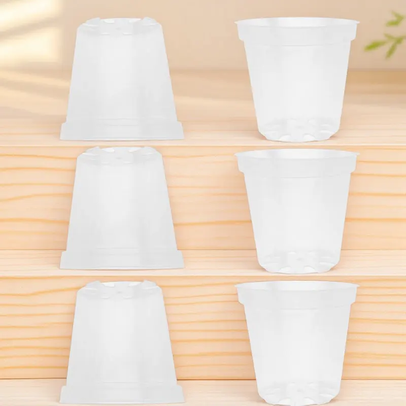 

6 прозрачных пластиковых горшков для орхидей с отверстиями, дышащие горшки для цветов и растений для здорового роста корней