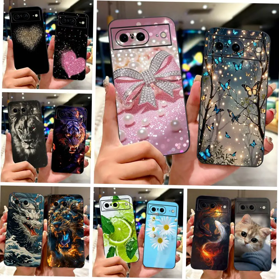 حافظة لهاتف جوجل بيكسل 8 برو Pixel8A غطاء مطلي على الموضة الفاخرة حافظة هاتف ناعمة من البولي يوريثان لهاتف جوجل بيكسل 8A Pixel8 Pro Fundas Coque