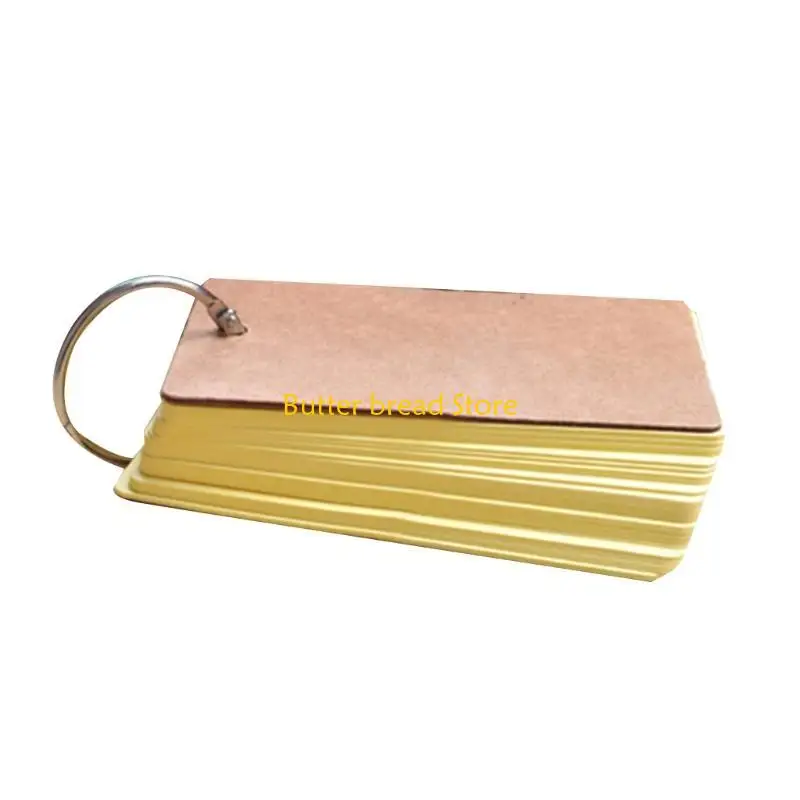 W89C Mini Binder hierro Flippping Tarjetas Flash Tarjetas índice para estudiantes adultos 50 Hojas