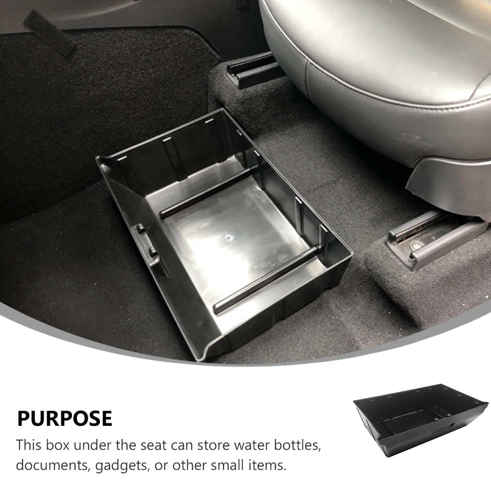 

Storage Box Under Seat Car ganizer ABS Flocking Durable Container Vehicle Sundries Case Water Bottle Document Holder