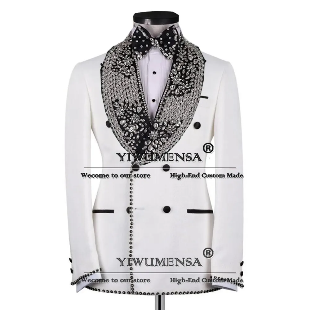 رجل مزدوجة الصدر الأحجار دعوى لحفل الزفاف شال التلبيب العريس حفلة موسيقية البدلات الرسمية مخصصة 2 قطعة مجموعات سترة السراويل ازياء أرض الإنسان