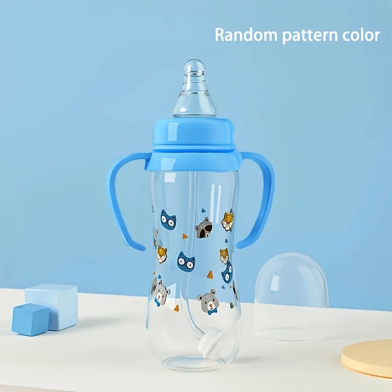 feeding bottle with handle, standard caliber, lightweight, wide mouth design, easy to clean - the perfect children's gift