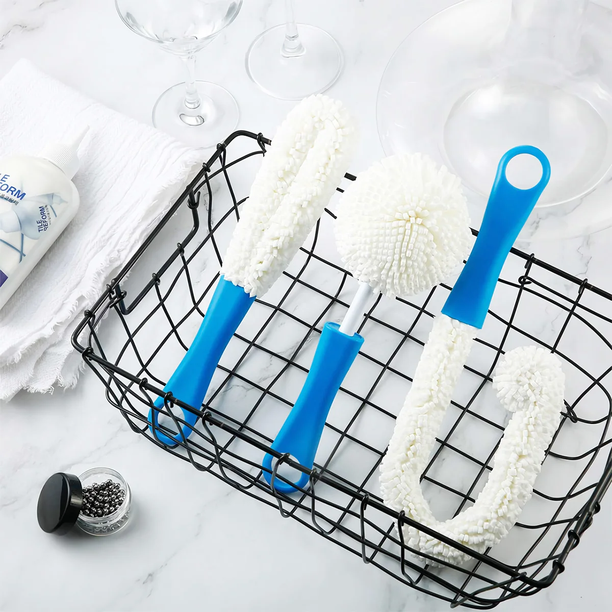 

3 Sizes Wine Bottle Cleaning Brush Set Sponge Foam Multi Functional Household Tools Flexible Glassware Decanter Cup Brushes