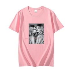 Fashion graphic t shirts Kate Moss Cara Delevingne Cotton oversize short sleeve t-shirts O-neck T-shirt Summer Men's clothing