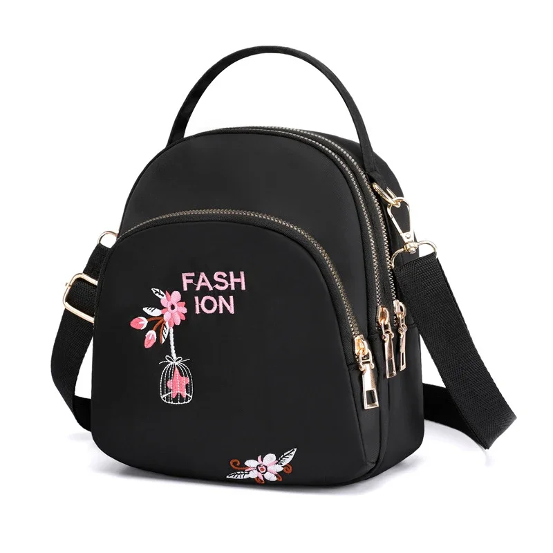 

Women's Oxford Cloth Diagonal Cross Ethnic Style Backpacks Multi-purpose Bag Casual Portable Small Girls Fashion Holder Backpack