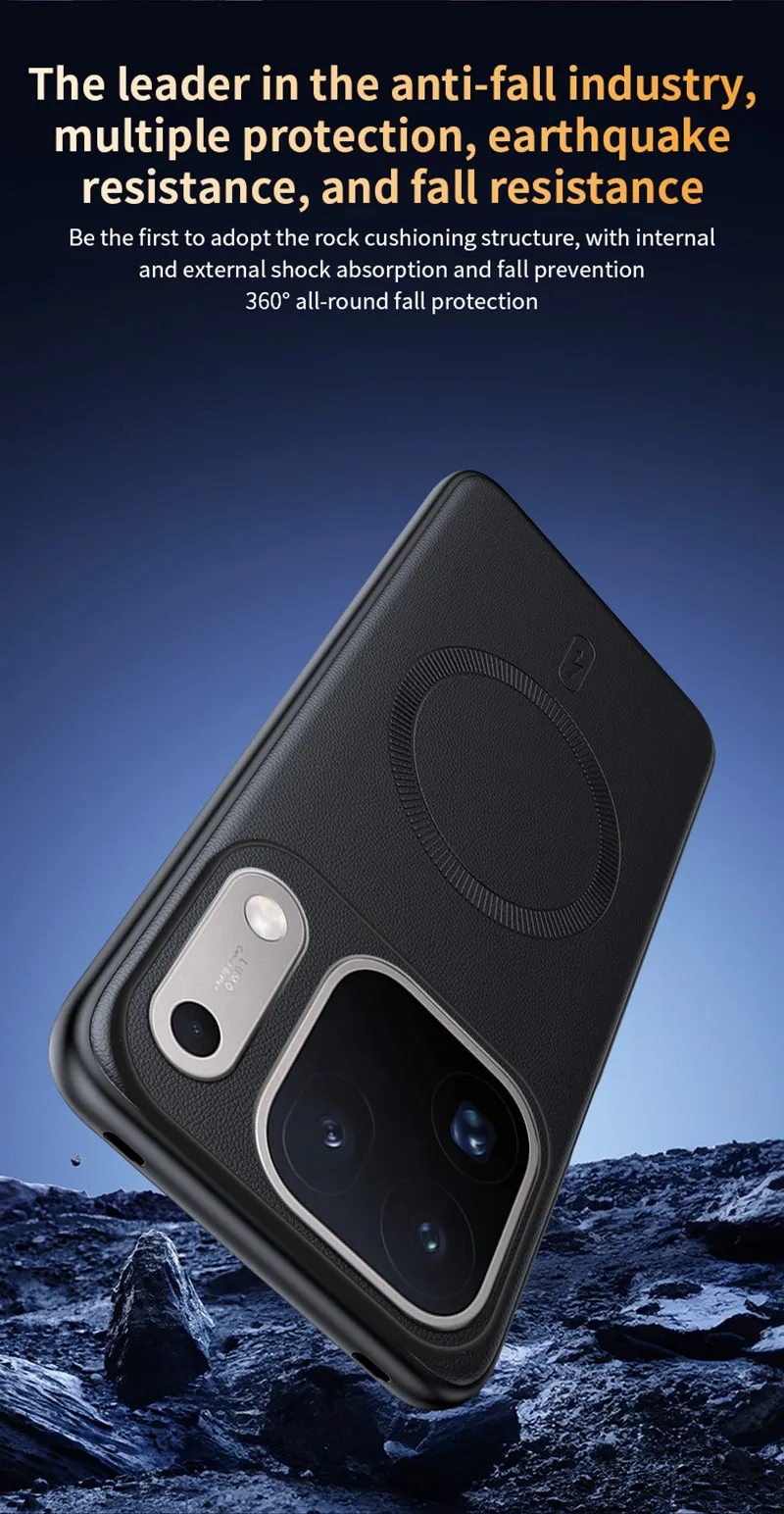 Für OPPO Find X10 Pro Max: Magnetische Schutzhülle aus Leder, Anti-Fingerabdruck, rutschfest, aus PC+TPU. – Detail 15