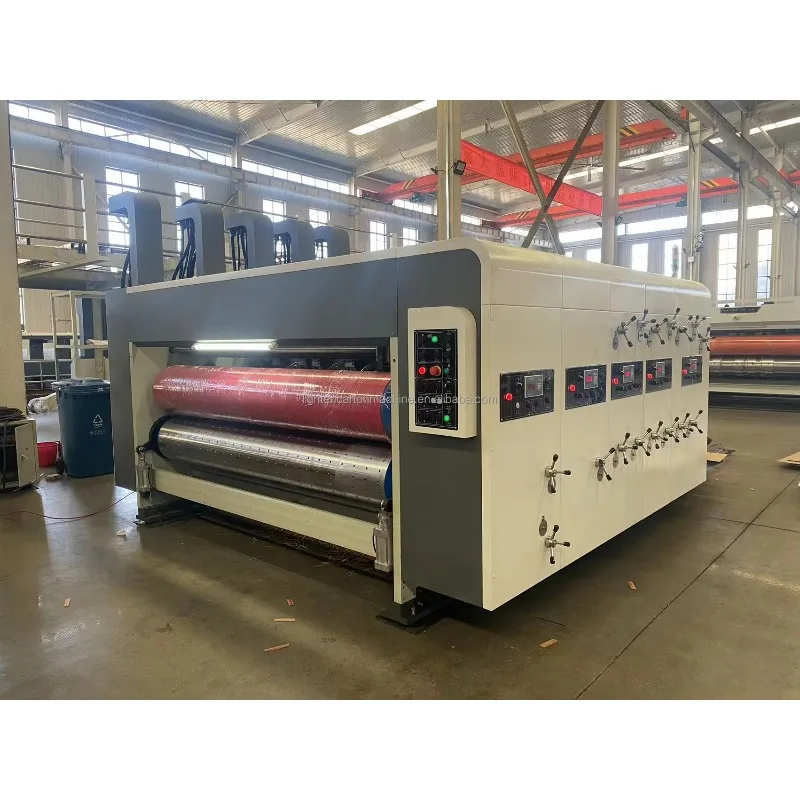 Macchina da stampa per scatole di pizza Macchine completamente automatiche per stampa flessografica a 3 colori per la produzione di scatole di cartoni animati ondulate