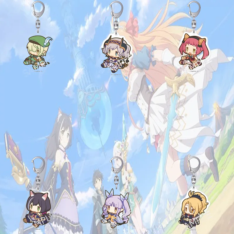 Princess Connect! Re:Dive 6CM GAME Cartoon Figure Acrylic KeyChain Transparent Pendant Backpack Ornament Birthday Gift
