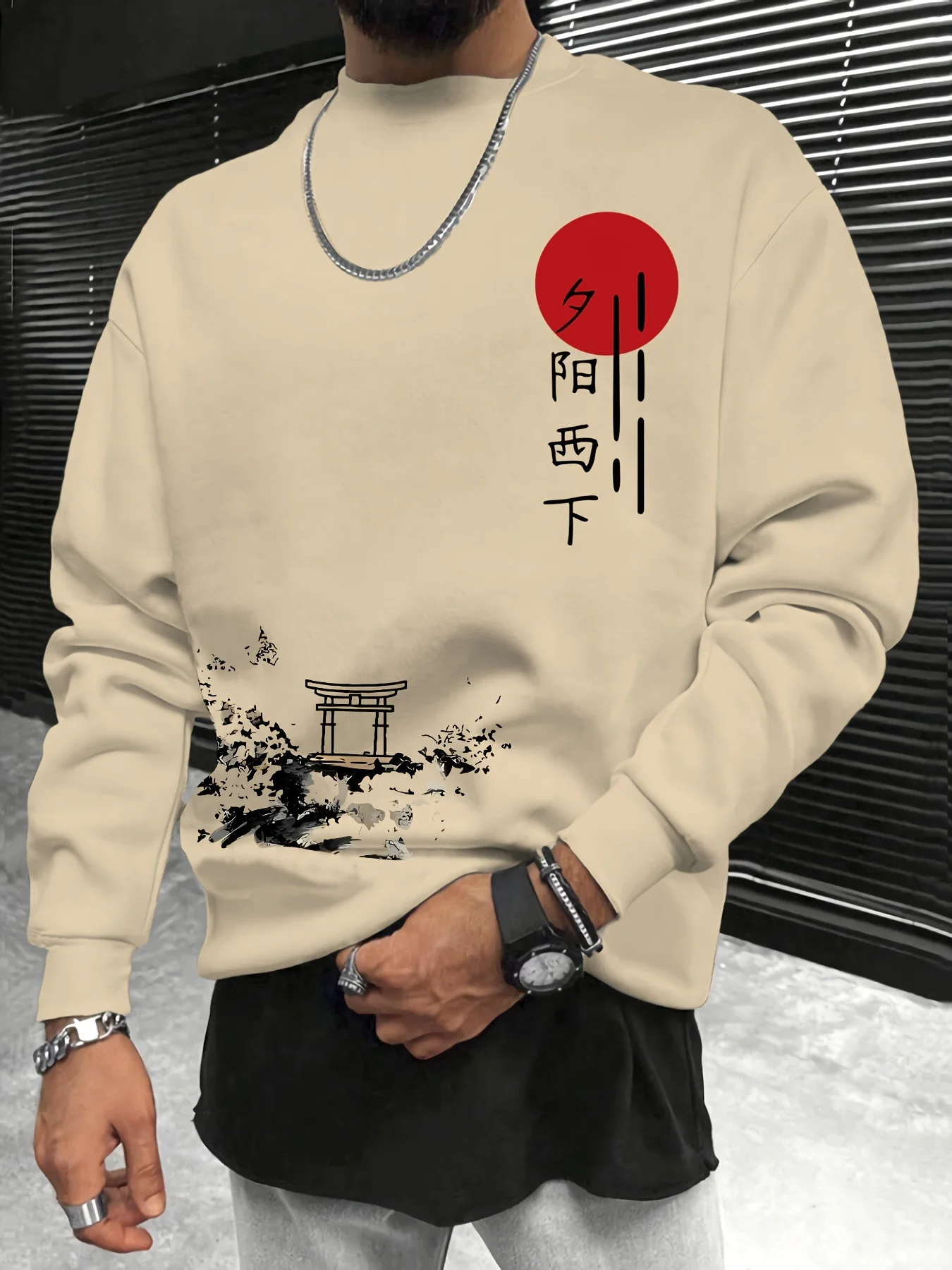 سترة بقلنسوة رجالية جديدة لربيع وخريف 2025 برقبة دائرية هي ملابس كلاسيكية للرجال مع طباعة ثلاثية الأبعاد غير رسمية وعصرية