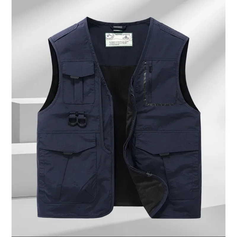 Hunting Windbreaker Sleeveless Jacket Luxury Men's Clothing Work Wear Tactical Vest Waterproof Leather Vests Fishing MAN Parka