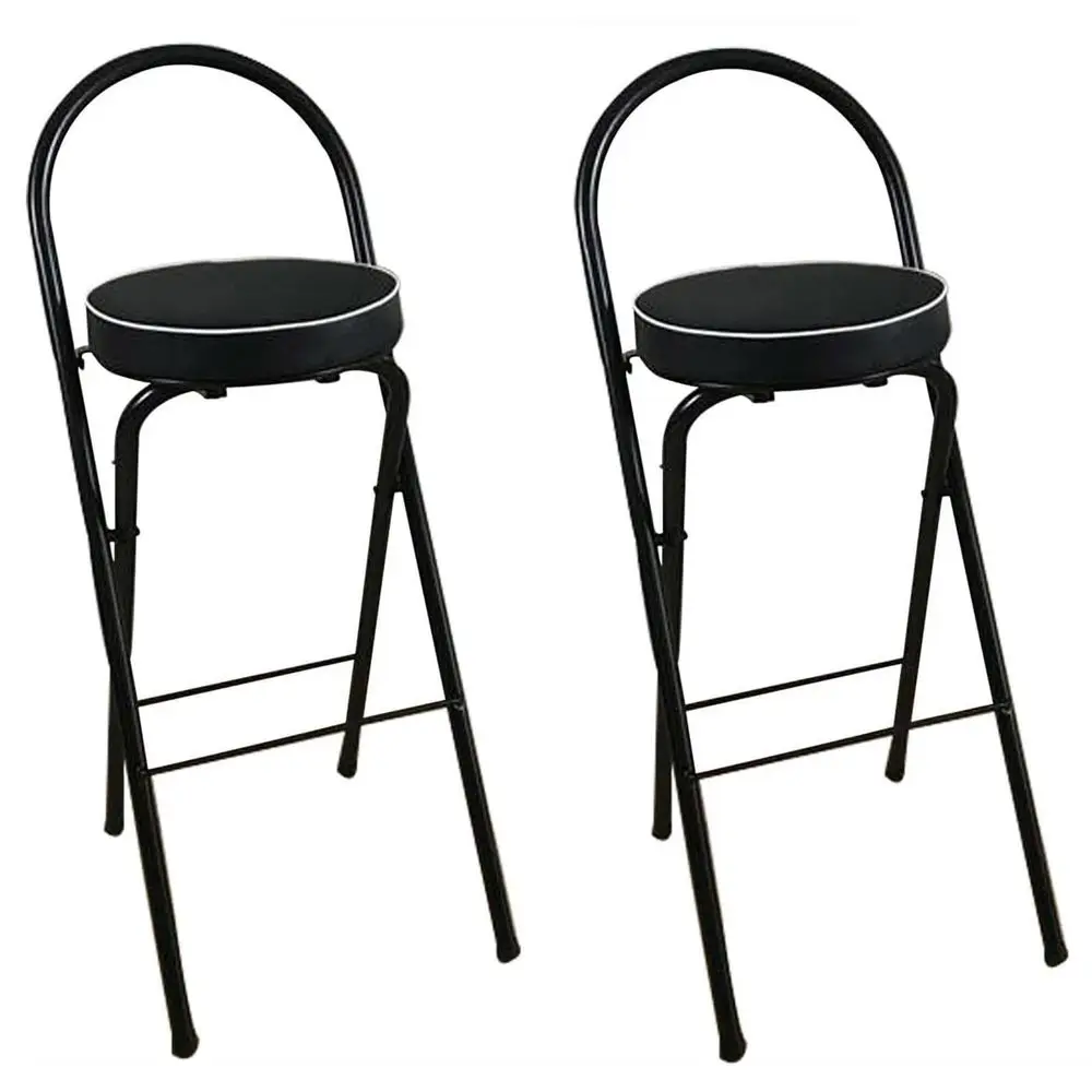 

Breakfast Bar Stool, Tall Chair with Padded Seat, Portable Round Stool with Backrest, Foldable Stool for Adults Outdoor Indoor