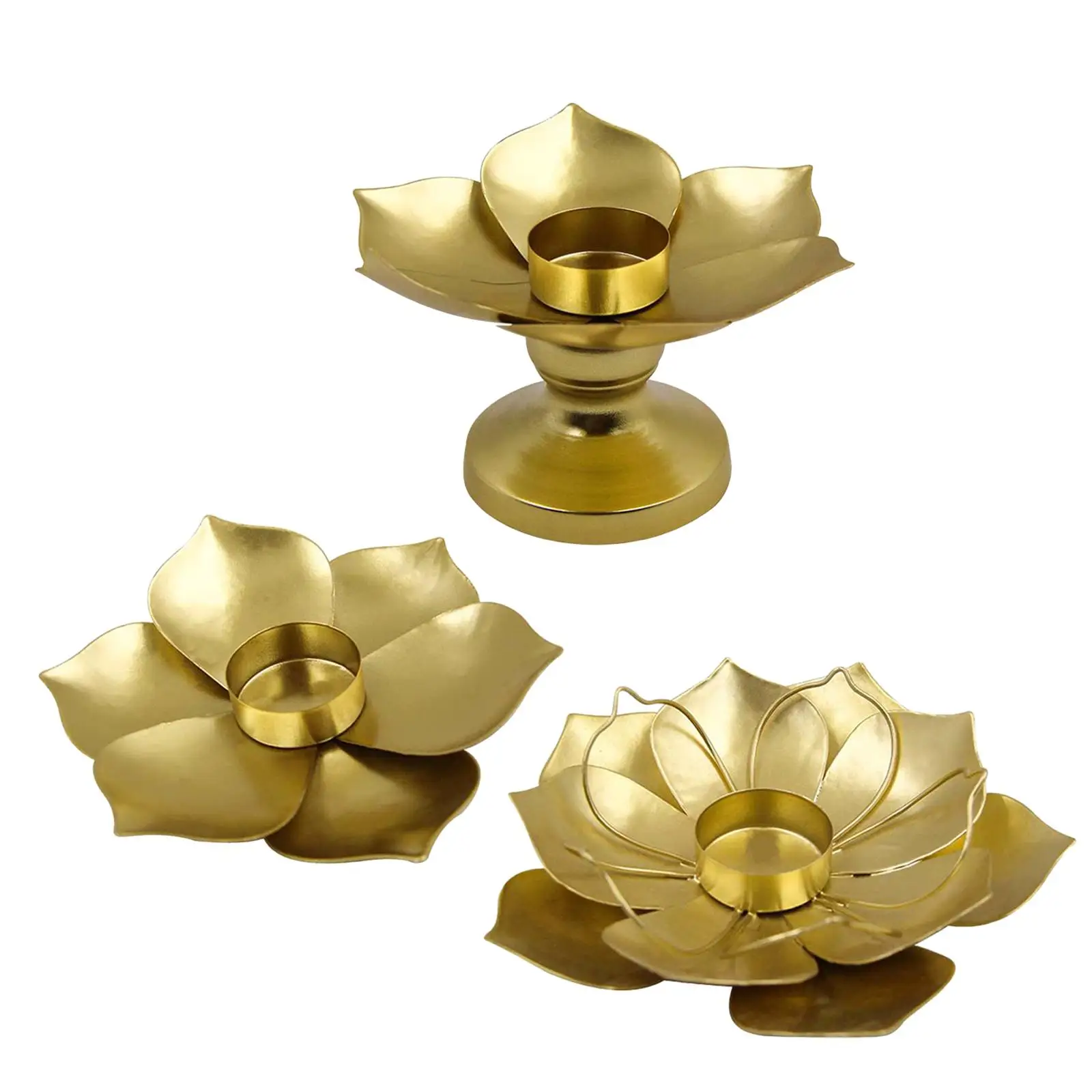 Lotus Petals Votive Candle Holder Candle Stand Lotus Flower Tea Light Holder for Festive Wedding Anniversary Living Room Outdoor