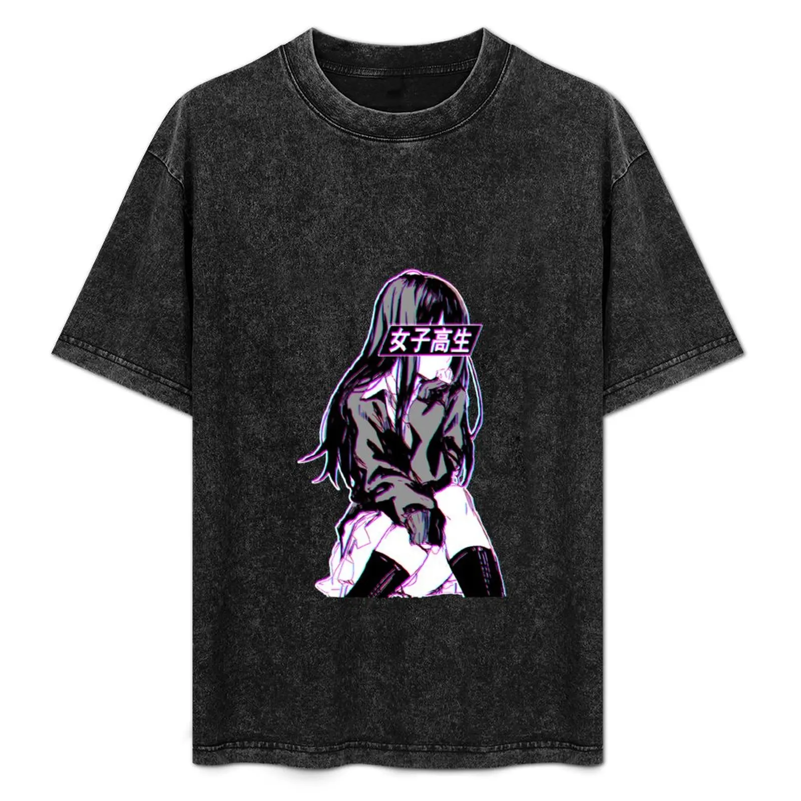 

SCHOOLGIRL GLITCH - SAD JAPANESE ANIME AESTHETIC T-Shirt UV Sun Protection Tee Shirt