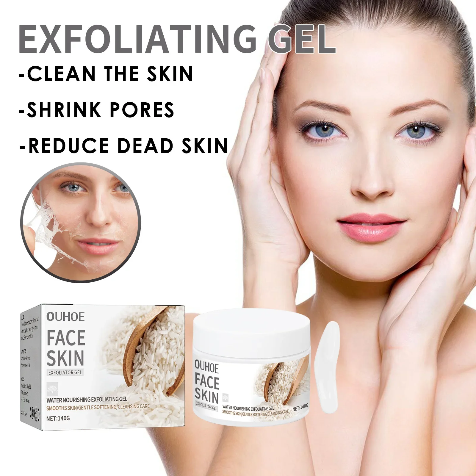 

Facial Exfoliating Gel Brightening Facial Exfoliator Gel with Vitamin C and Niacinamide for Deep Cleansing and Ultra-Smooth Skin