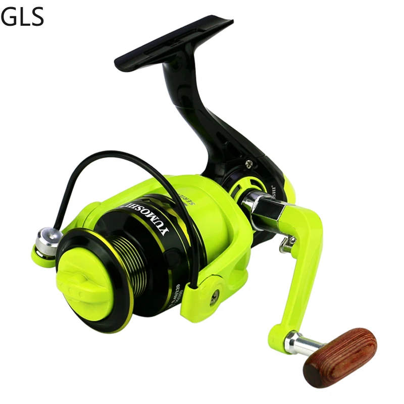 GLS High Quality OE 2000-7000 Series Saltwater Bass Fishing Reel 5.2:1 Professional Wear-resistant Wood Grip Spinning Reel