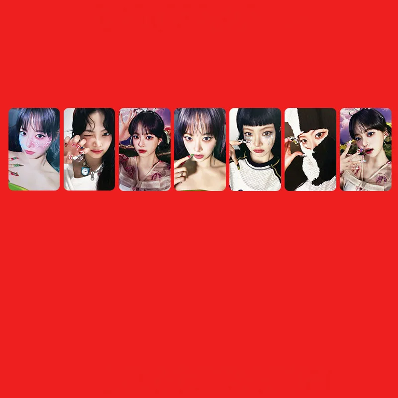 5/7Pcs/Set KPOP Chaewon Yunjin Crazy Album New Photocards Eunchae Kazuha Personal Cute Selfie Lomo Cards Fans Collectibles Gifts