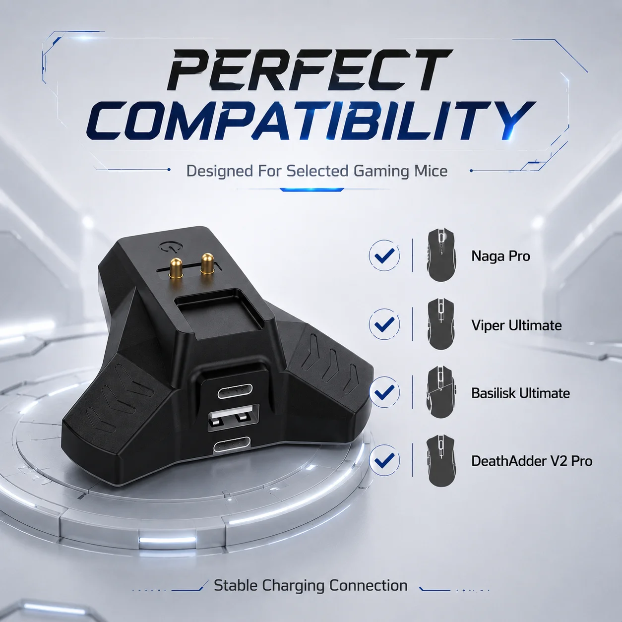 Charging Dock For Razer Naga Pro / Viper Ultimate / Basilisk Ultimate / DeathAdder V2 Pro Wireless Mouse Stand Charger - view 3