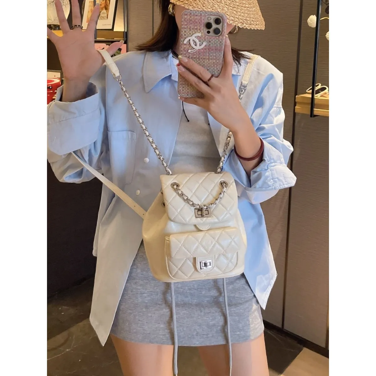 sac-a-dos-en-cuir-fonck-pour-femme-petit-format-motif-quadrille-double-bandouliere-nouveaute-2025-ideal-pour-les-loisirs-les-voyages-et-l'ecole-forme-seau
