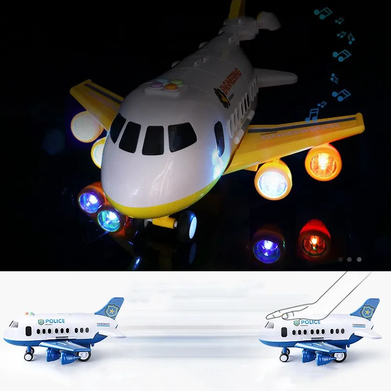 New Big Size Cars Music Story Simulation Track Inertia Aircraft Children Passenger Plane Toy Airplane Model Kids Airliner Gift