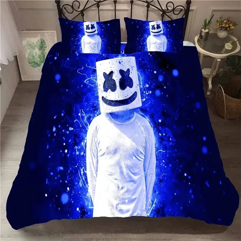 DJ Lovers Marshmello Pattern Bedding Set Bedroom Soft Modern Bedspreads Comefortable Kids Duvet Cover Quilt Cover And Pillowcase