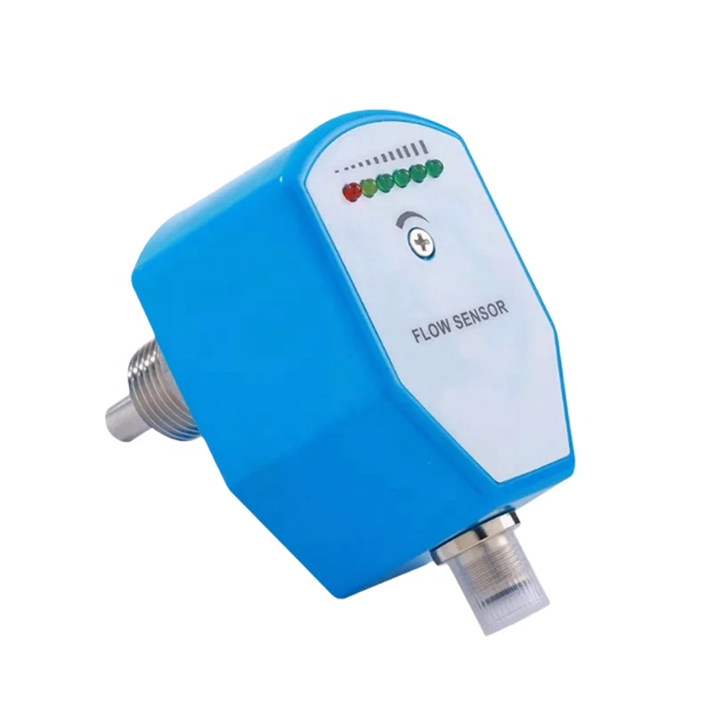 Hot Sales Electronic Thermal Flow Switch NPN PNP 4-20ma Output DC24V Power Supply Water Oil Gas Flow Switch Controller Sensor