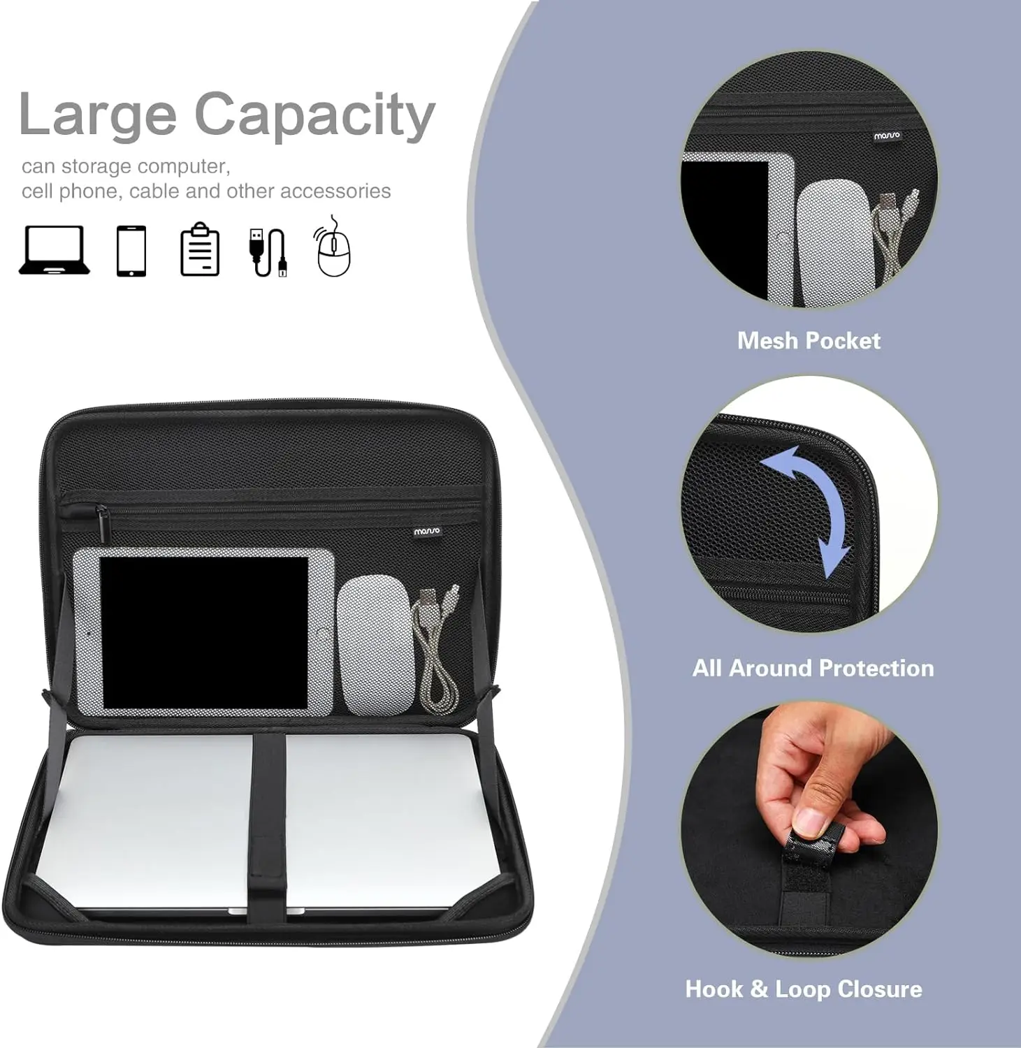 2023 New Laptop Shoulder Bag Shockproof Notebook Carrying Case for MacBook Air Pro 13 M1 M2 2023 Computer Handbag Sleeve Cover