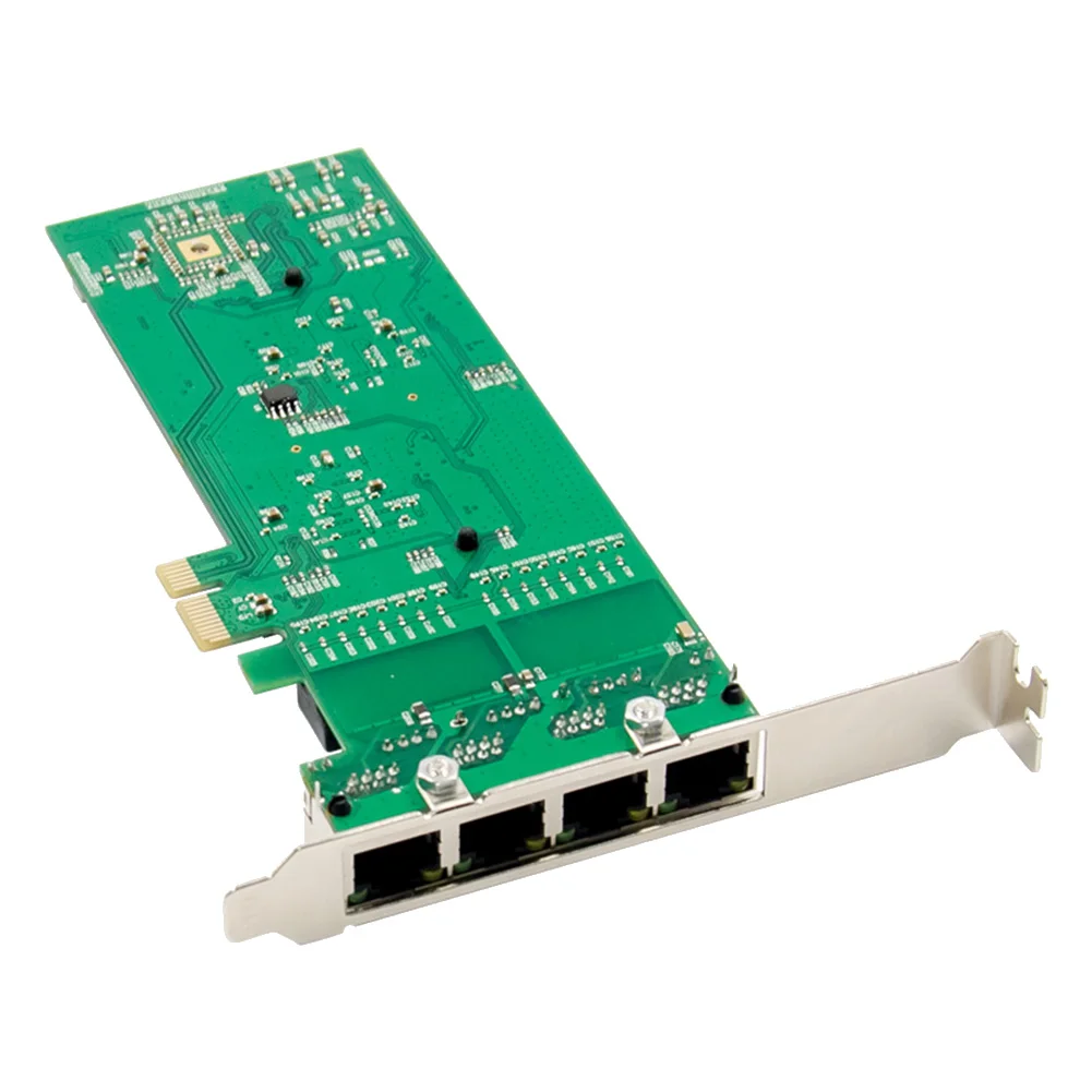 BABQ PCI-E 4-Port RJ45 Server 1X PCIe X1 Intel 82576 Chip 10/100/1000 Mbit/s LAN Quad Port Server Gigabit Netzwerkkarte