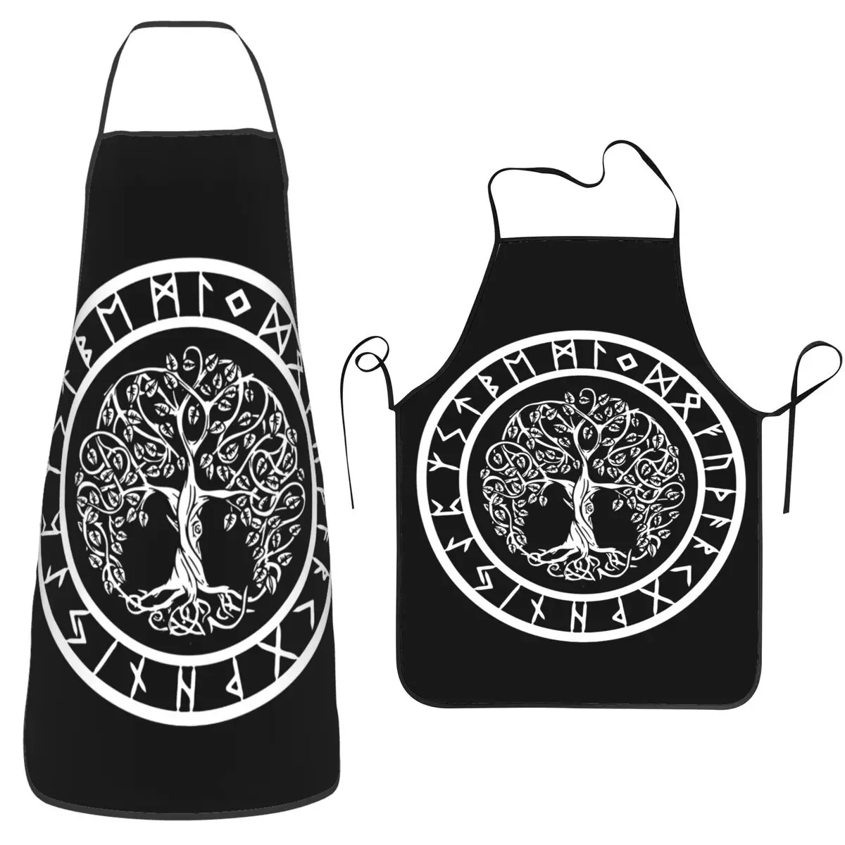 Nordic Viking Scandinavn Odin Symbol Apron Chef Cooking Tablier Sleeveless Bib Kitchen Cleaning Pinafore for Women Men Painting