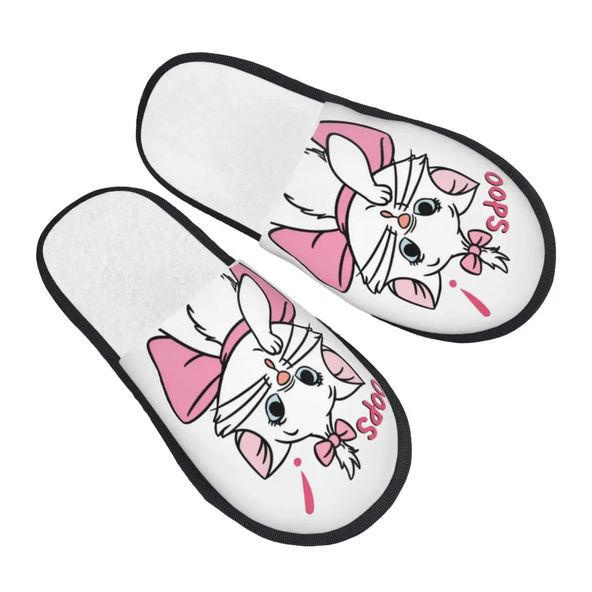 

Домашние хлопковые тапочки Marie Cat Oops, домашние уютные домашние меховые тапочки, противоскользящие шлепанцы