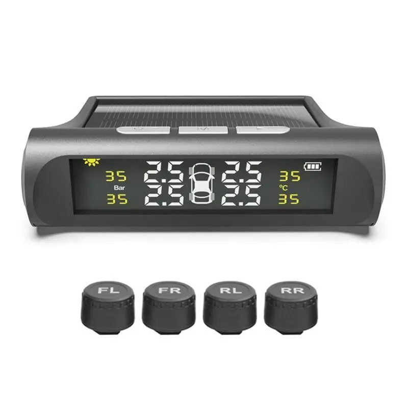 

A95E-Parking Sensors Intelligent TPMS Solar Tyre Pressure Monitoring System For Cars Temperature Tire Air Pressure Gauge