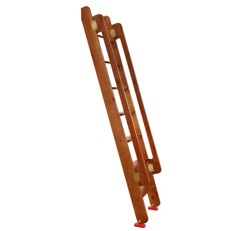 

Wooden ladder Attic Solid wood Indoor household straight Dormitory upper and lower beds Wooden Handrail lad
