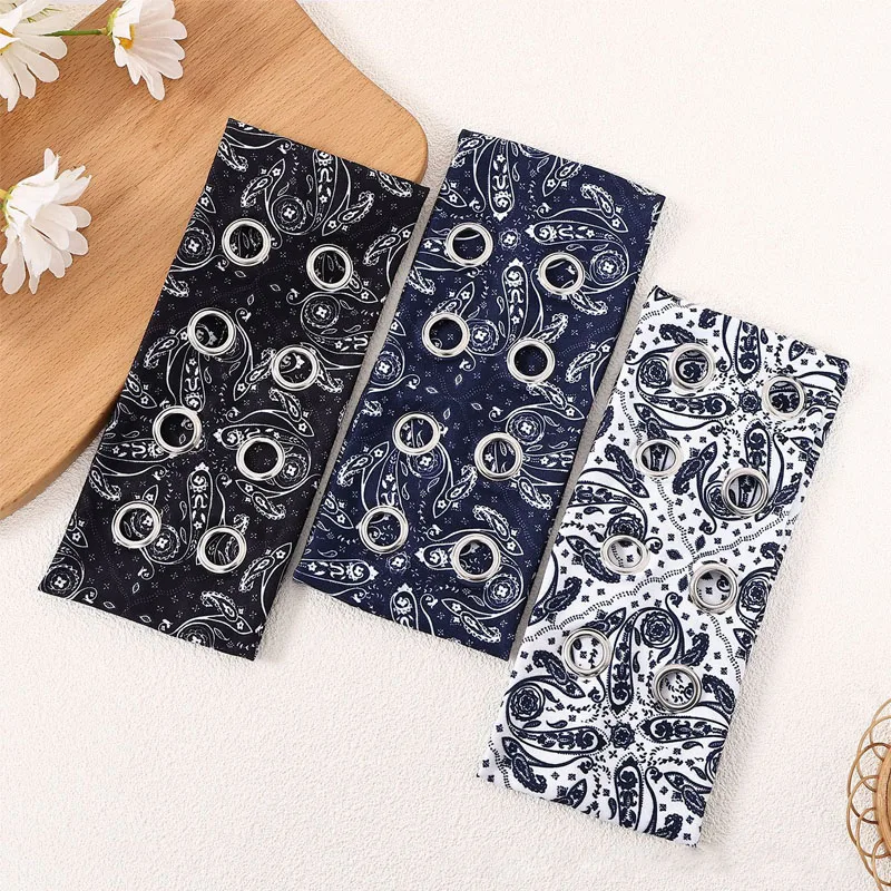

Women's Cashew Flower Hairband Hollowed Out Rivets Punk Hair Accessories Biker Sports Headband Performance Party Accessories