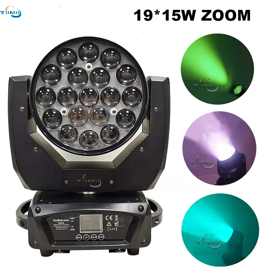 

1 шт. версия с круглой круглой функцией, светодиодный зум 19x15 Вт, мытье с подвижной головкой, новый зум, движущийся сценический светильник