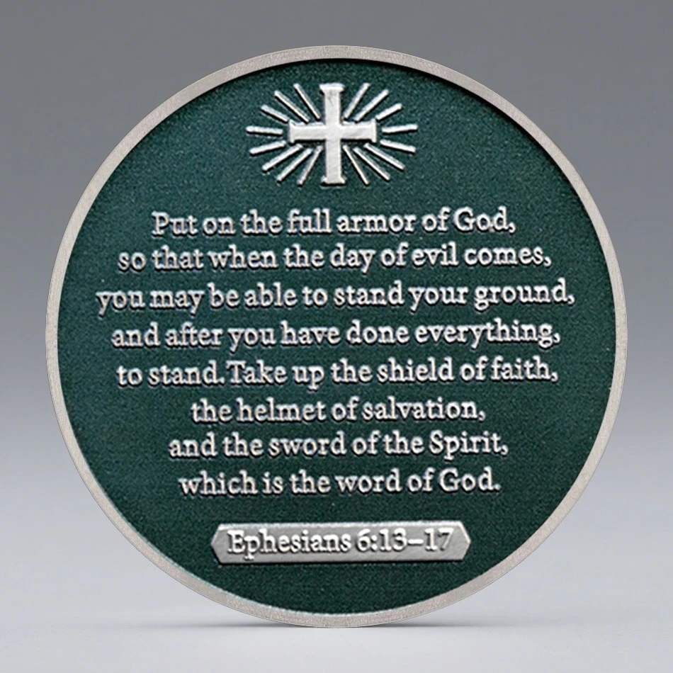 Glorious Defender Faith Ancient Silver Plated Collection Coin Put on All Armor of God Ephesians 6:11 Souvenir Coin