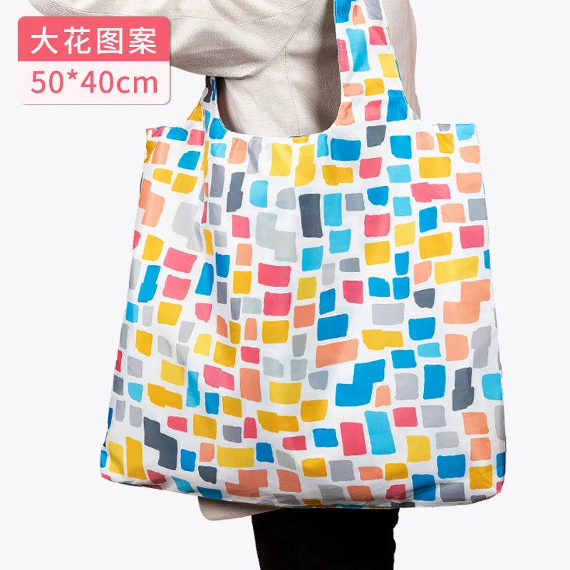 

Portable shopping bag thick folding supermarket shopping bag portable large nylon single shoulder shopping bag