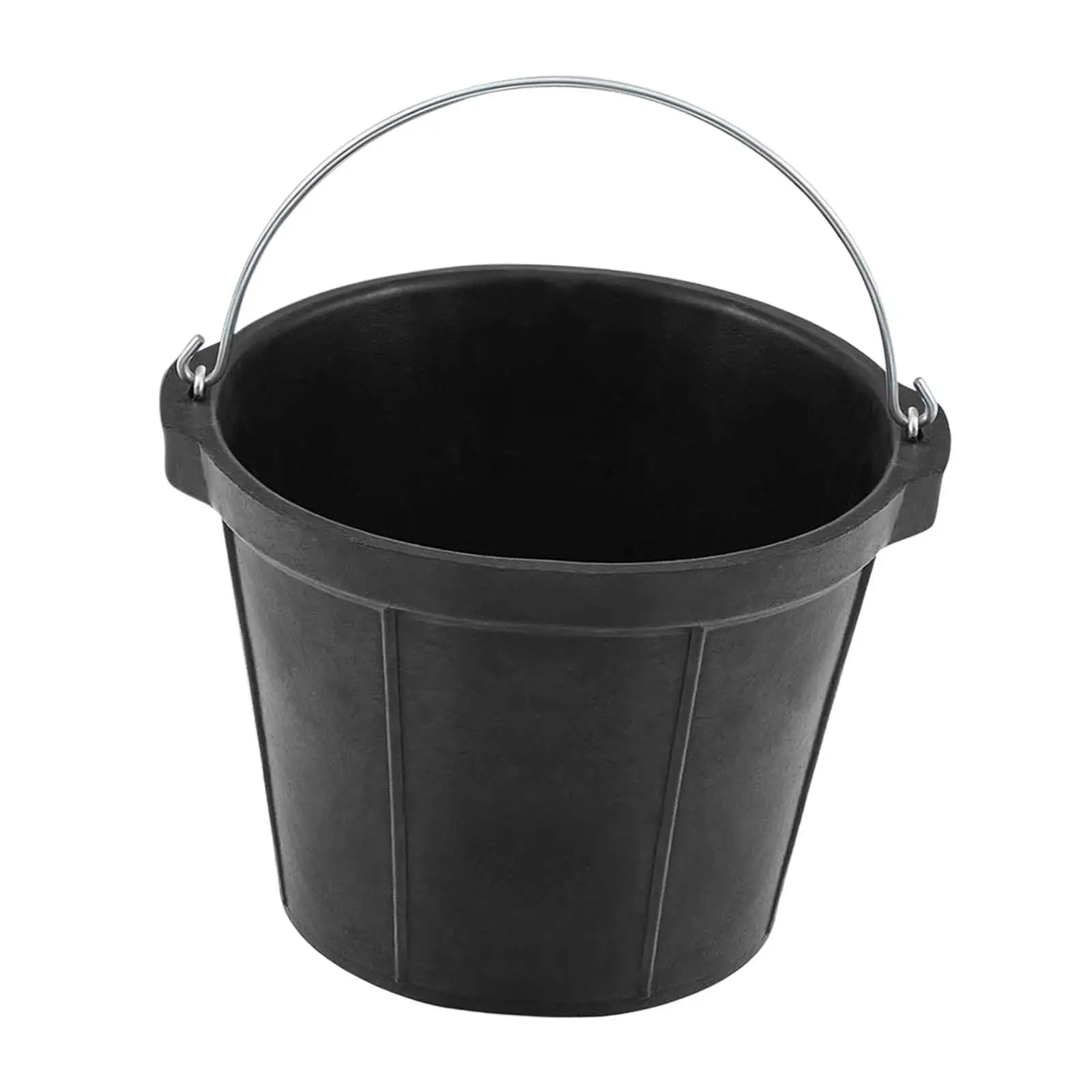 Horse Feeder Rubber Water Pail Sturdy 8L Bucket with Handle Easy Clean Livestock Bowl for Barn and Pasture