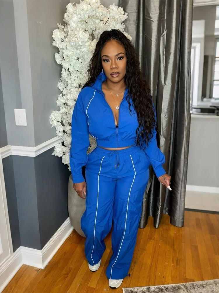 

Wmstar Two Piece Set Women Wholesale Fashion Woven Striped Top with Wide Leg Elastic Waist Pants 2026 Designer Clothing Outfit