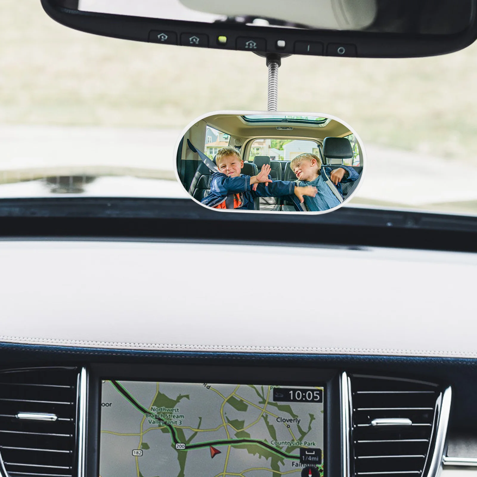 مرآة الرؤية الخلفية قابلة للتعديل عالمية للسيارات وسيارات الدفع الرباعي معززة لسلامة الأطفال والرؤية الليلية سهلة التركيب مرآة الرؤية الخلفية الداخلية