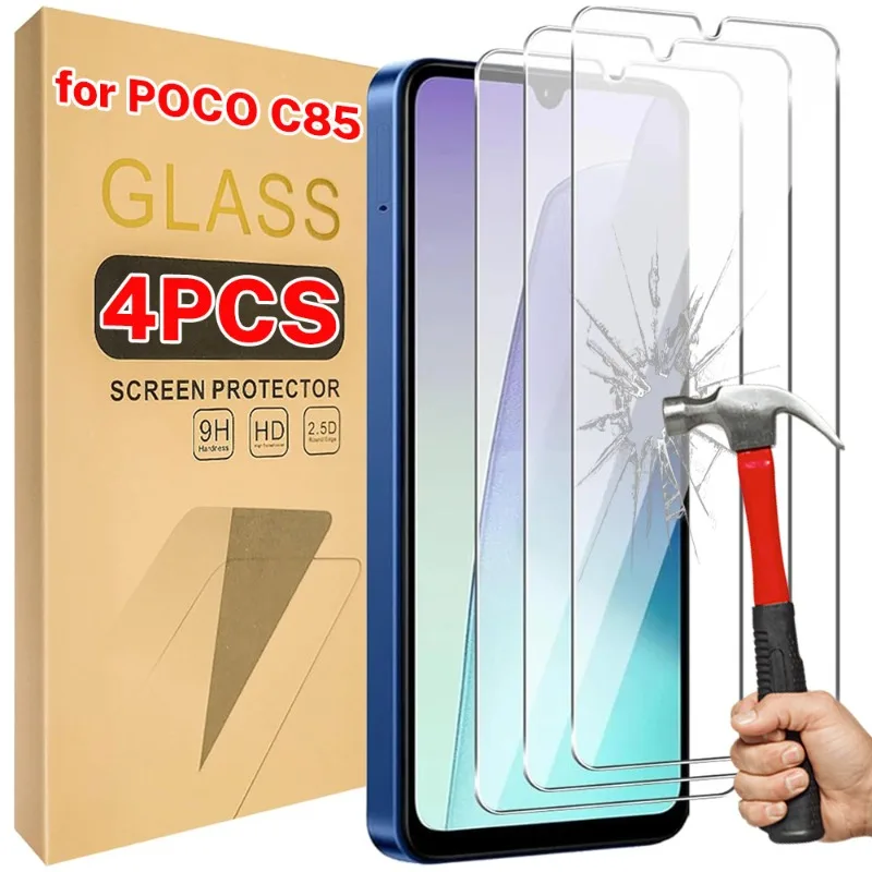 

4/3/2/1 шт. 9H HD защитное закаленное стекло для Xiaomi Poco C85 6,9 "для PocoC85 полное покрытие защитная пленка для экрана аксессуары