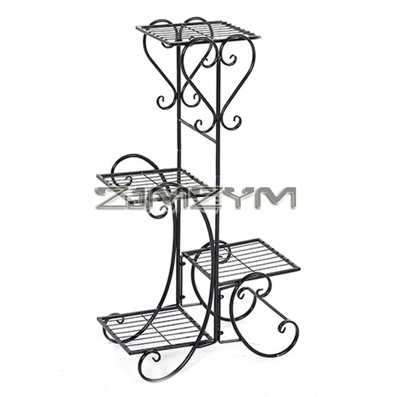 4/5 Layer Floor Iron Balcony Flower Rack Indoor Flower Rack Living Room Floor To Floor Flower Pot Rack