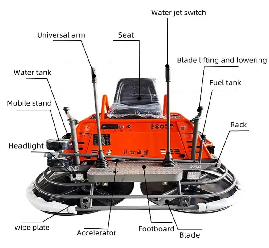 Maszyna do rolek z ostrzem kielniaowym Helikopter spławikowy Beton Ride-On Power Finishing Dostawa fabryczna